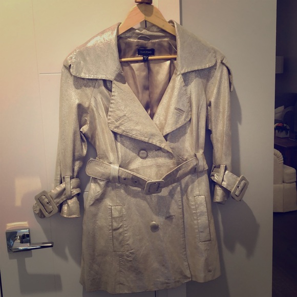Bebe M gold metallic leather jacket. - Picture 1 of 8